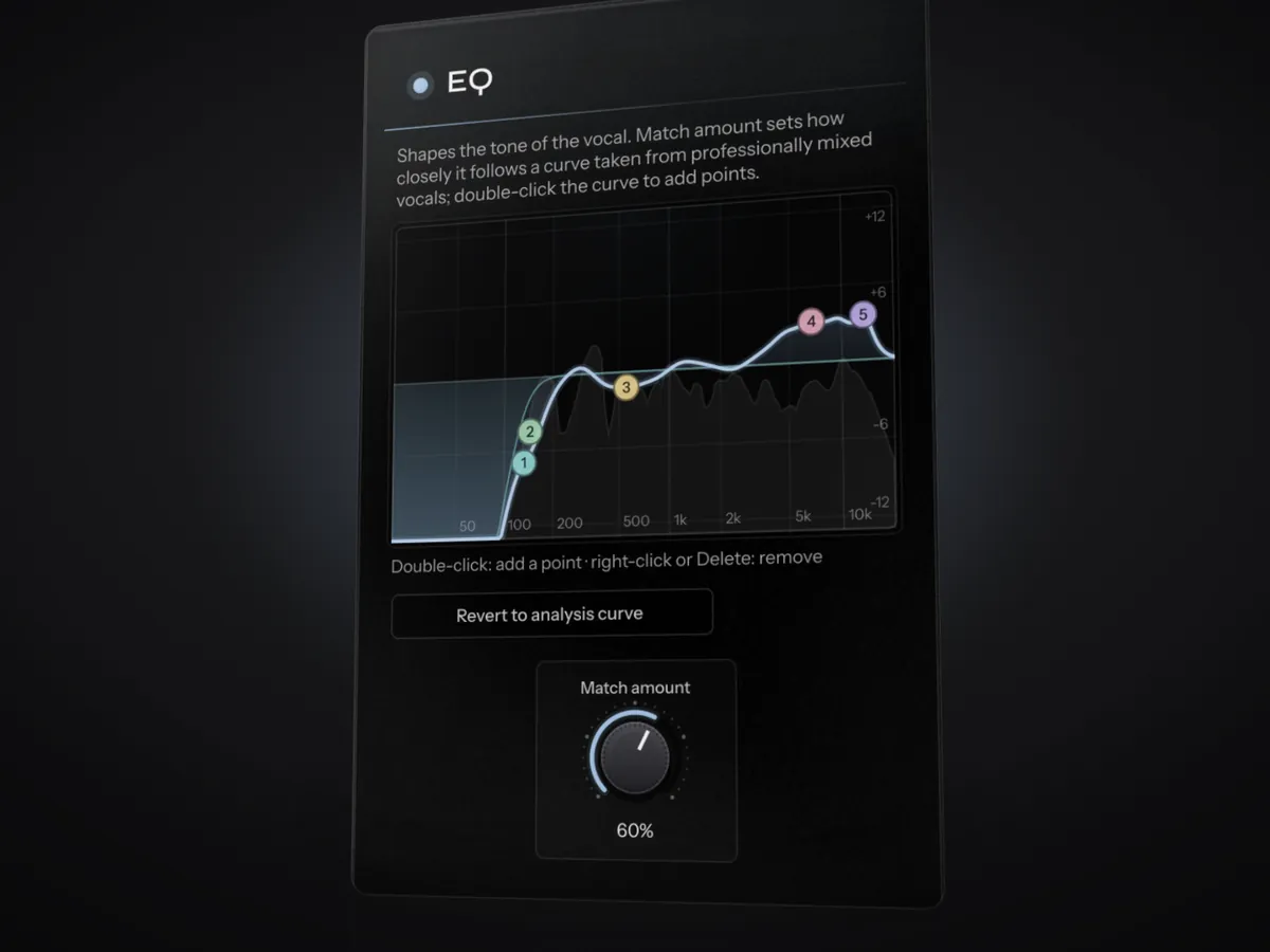 Vocal EQ curve in Instinct